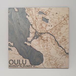 Oulu - seinäkartta (30x30)