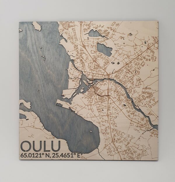Oulu - seinäkartta (30x30)